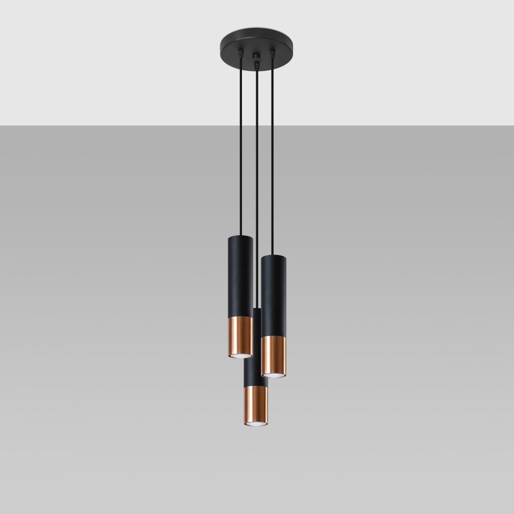 Lampa Wisząca Salixa 3 Gu10 Czarny Lumilo 09.599.49