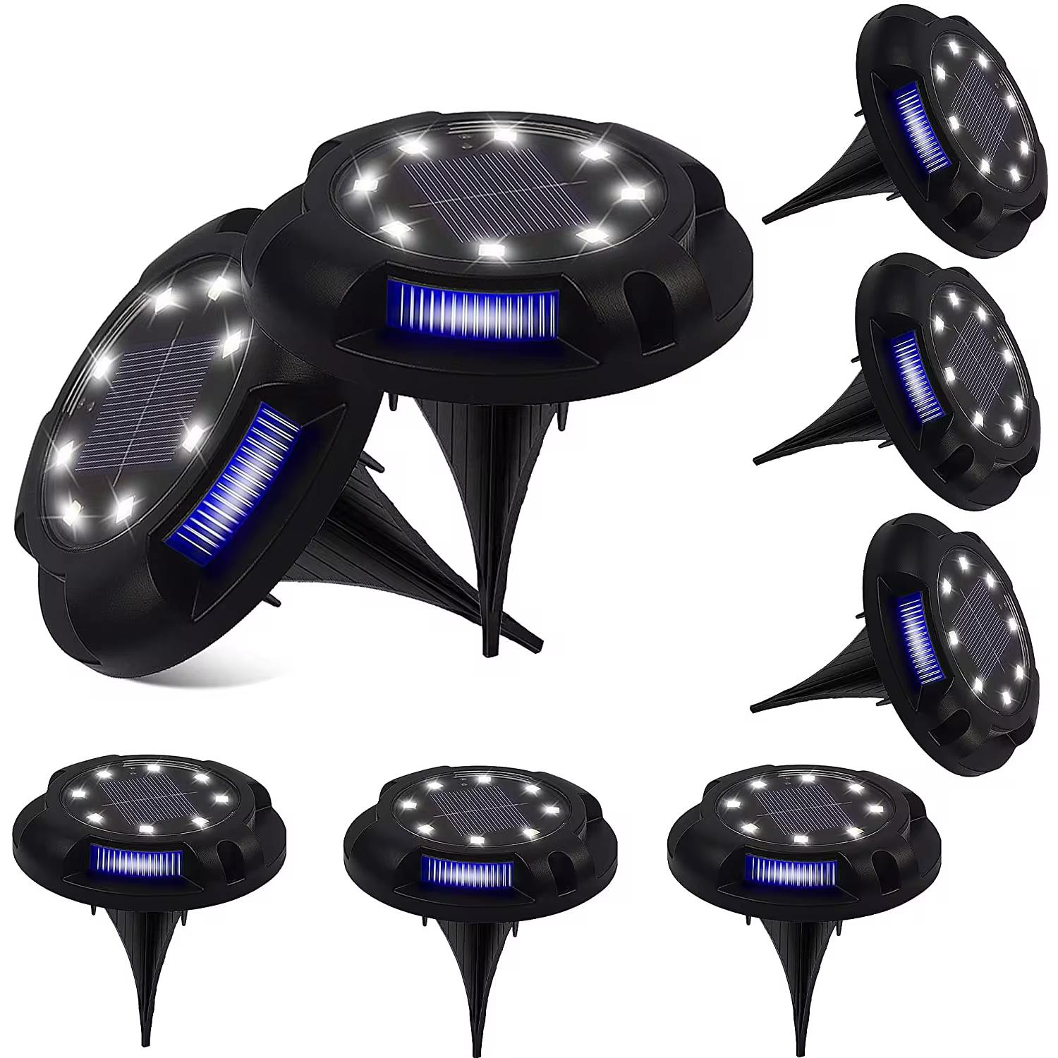 

12 светодиодный солнечный грунтовый светильник, встраиваемый светильник, уличный водонепроницаемый многоцветный, для наружного освещения, на солнечной энергии, для украшения сада, двора, газона, дорожки 1PCS