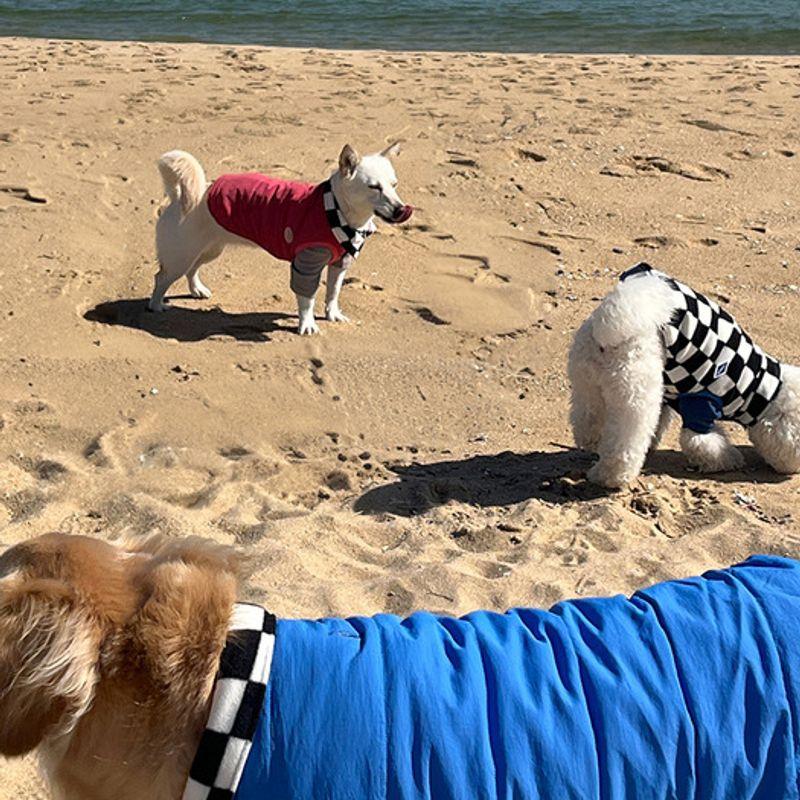 BARKDOG [SET] Checkerboard Reversible Padding Vest & Scarf