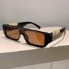 Punk Luxury Brand Designer Rectangle One Piece Sunglasses Women For Men Fashion Vintage Sun Glasses Hip Hop Gold Leopard Eyewear