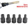 5PCS Square Drive Tap Sockets Compatible with For Electric Driver Wrenches