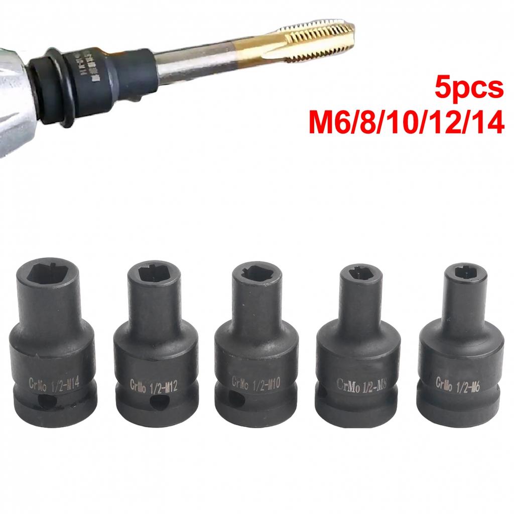 5PCS Square Drive Tap Sockets Compatible with For Electric Driver Wrenches