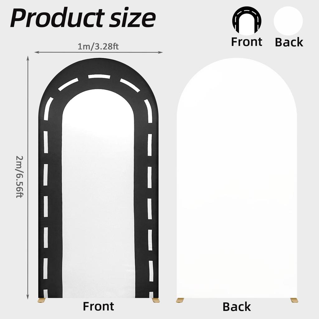 3.28ftx6.56ft Race Car Theme Party Racing Track ArchBackdrop Cover Arches Stand Stretchy Fabric Covers for party decorations