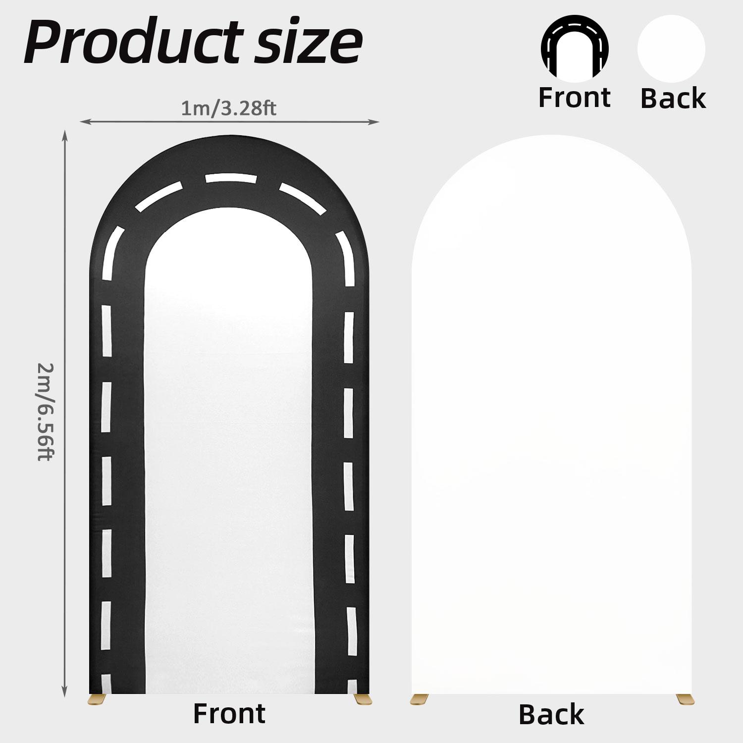 

3.28ftx6.56ft Тема гоночного автомобиля Вечеринка Гоночная трасса Арка-фон Чехол для арки Стенд Эластичные тканевые чехлы для украшения вечеринки