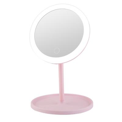 LED Lighted Makeup Mirror USB Rechargeable Adjustable Fill Light Portable Desktop Vanity Mirror