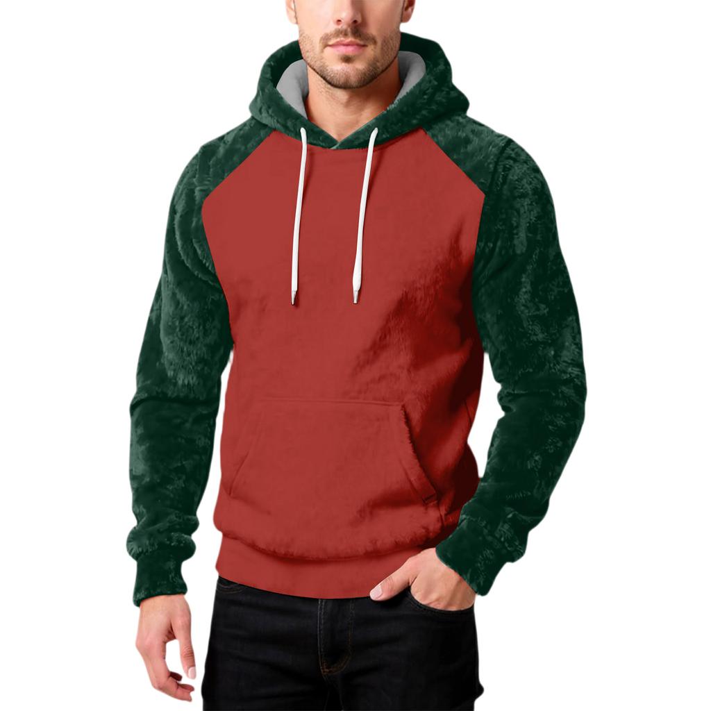 Herrenmode Freizeit Kapuzenpullover Kapuze Plüsch Lange Ärmel