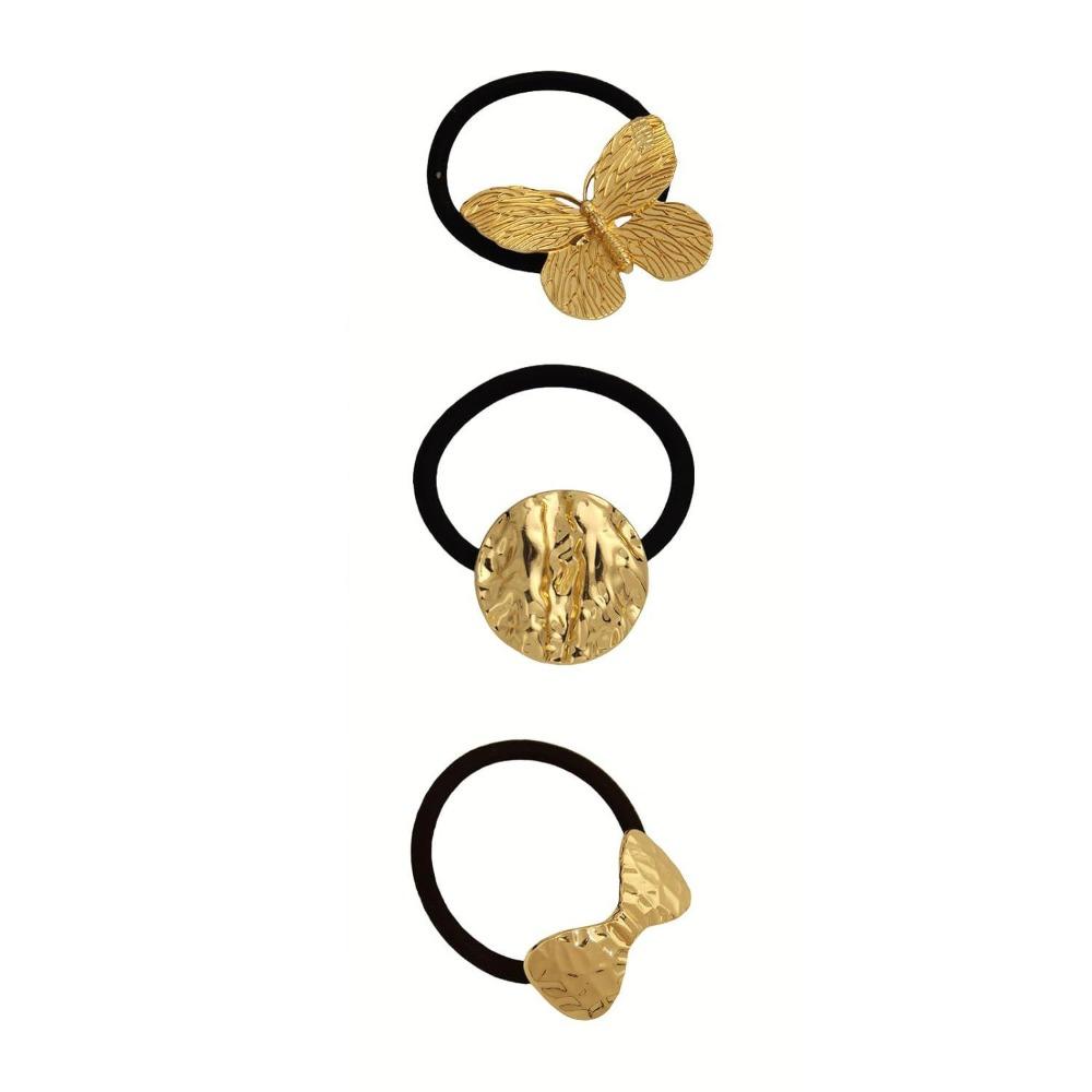 

Irregular Shape Metal Hair Cuff Silver Metal Ponytail Holder Holder Hair Ties Women Set 4