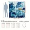 1Pc Ocean Theme Fish And Aquatic Plants Pattern Shower Curtain Exquisite Bathroom Decoration Polyester Fabric Contains 12 Hooks