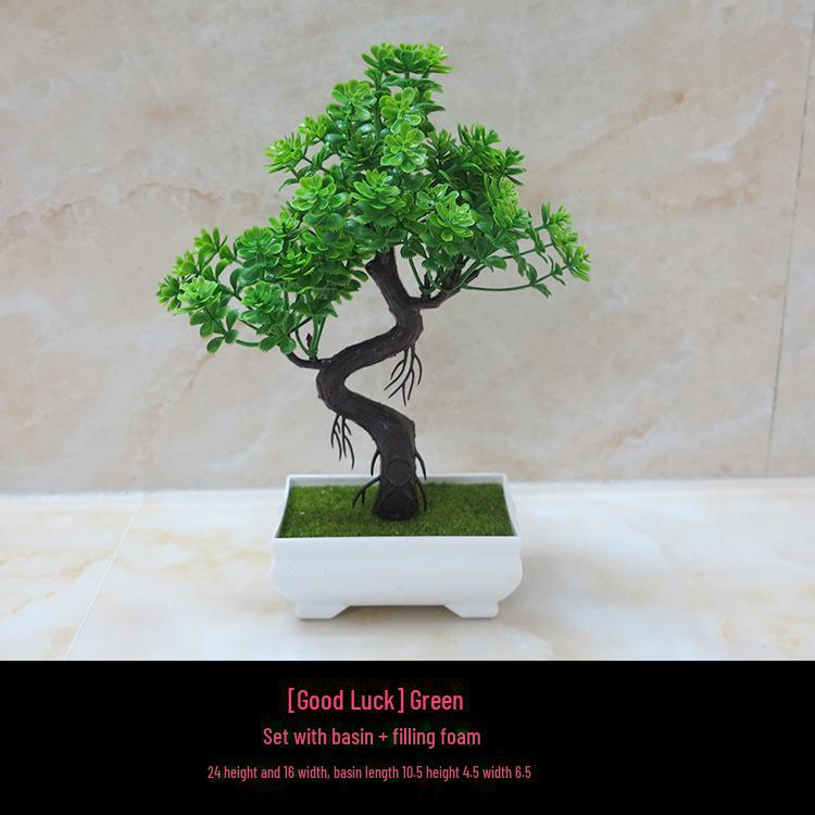 "Small Artificial Flower Bonsai Office & Home Decor Set"
