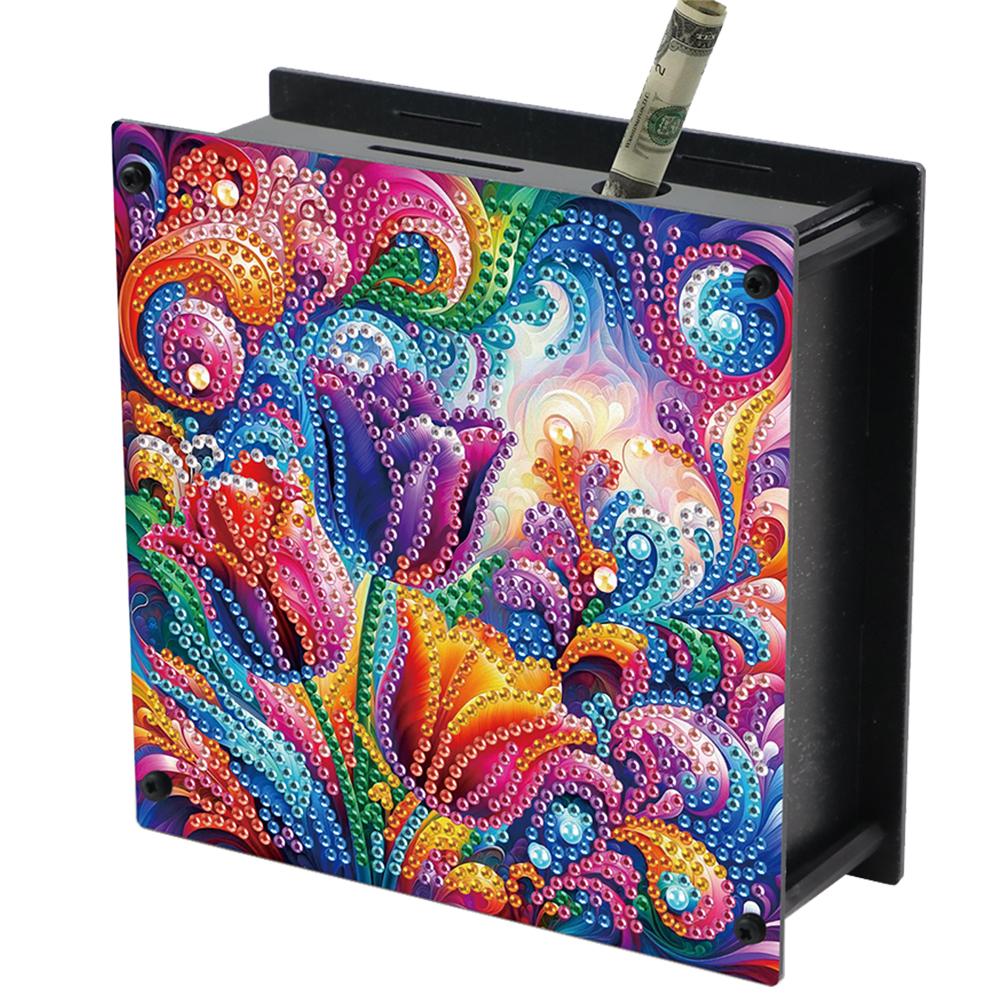 Cat Diamond Painting Money Saving Box Rhinestones Desktop Ornaments Diamond Painting Change Holder Case Decors for Home Decor