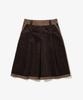 City Breeze Corduroy Color Block Skirt_Brown