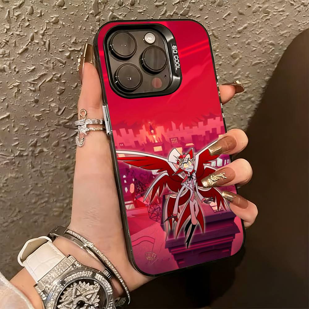PC-Hazbin H-Hotel Alastor Phone Case For iPhone 17,16,15,14,13,12,11 Plus,Pro Max,XS,Colorful Silver Phone case Funda Cover