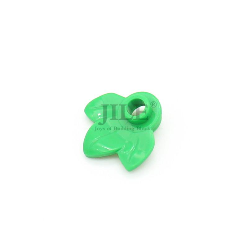 50pcs Moc Plant Plate Round 1x1 with 3 Leaves 32607 DIY Enlighten Building Blocks Bricks Compatible Assembles Parts Street View