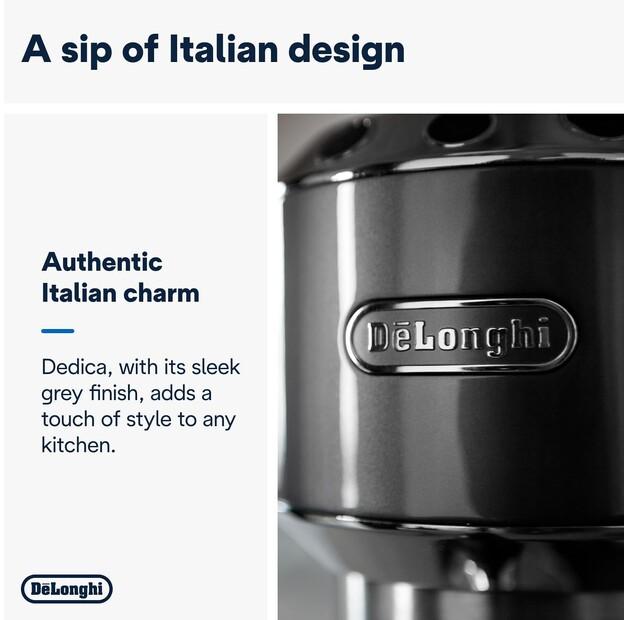 Кофемашина DeLonghi EC 885.GY Dedica Arte серый