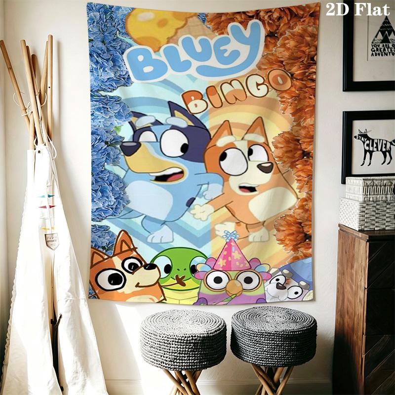 Bingo Friends Tapestry Fun Vibrant Decor Tapestry Wallmounted Background Cloth Work Of Art Home Decor Background Wall Hanging Cloth