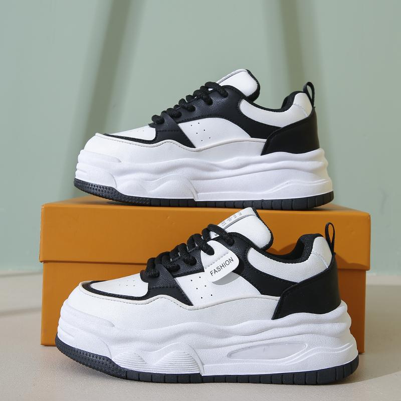 

Женские кроссовки на платформе, повседневные модные уличные туфли на шнуровке, дышащая спортивная обувь высокого качества, кроссовки для бега и тенниса 35-40 40 черный белый