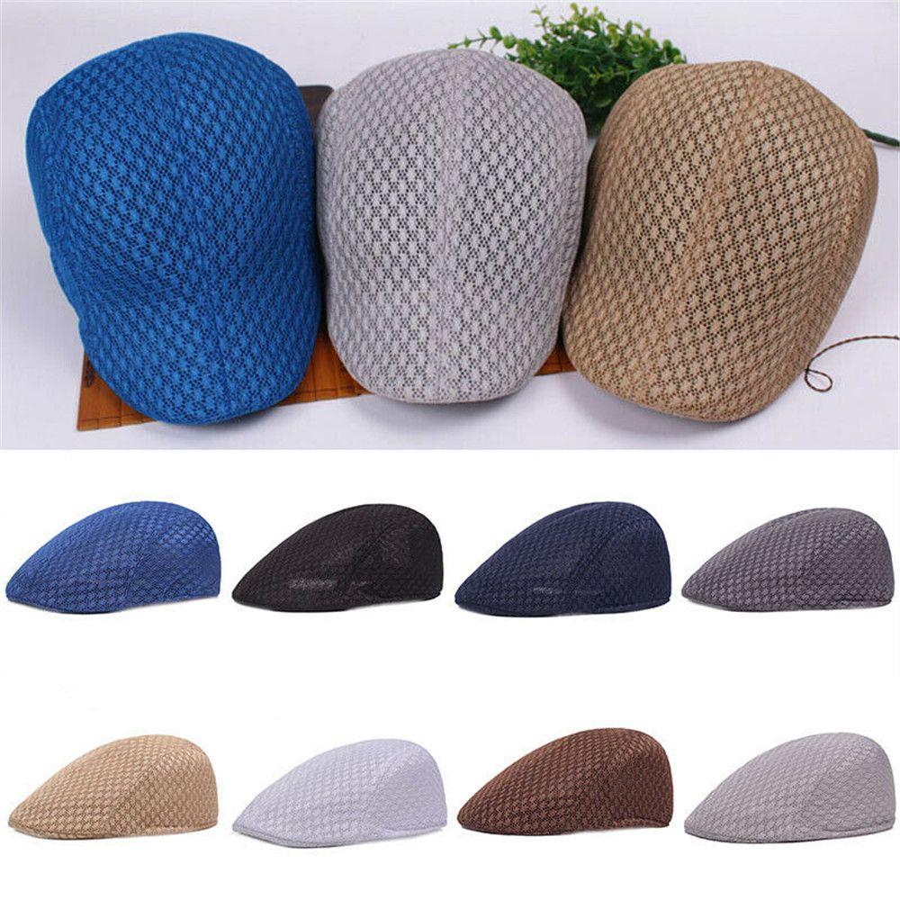 Fashion Mesh Newsboy Style Breathable Sun Hat Peaked Cap Beret Hat
