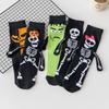 Halloween Socken Gruselige Händchenhaltende Hände Socken Kreative Niedliche Fledermaus Socken Mittelwadenhohe Socken