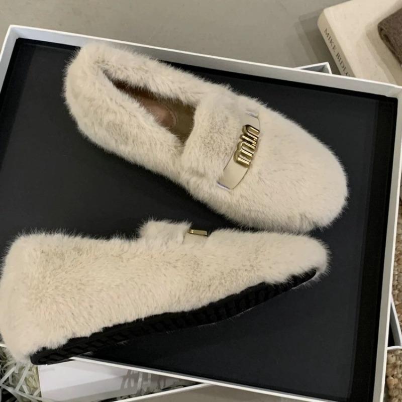 Winter Shoes Women Round Toe Slip-on Female Footwear Loafers Fur Casual Sneaker Autumn Modis Slip On Dress Moccasin New Fall