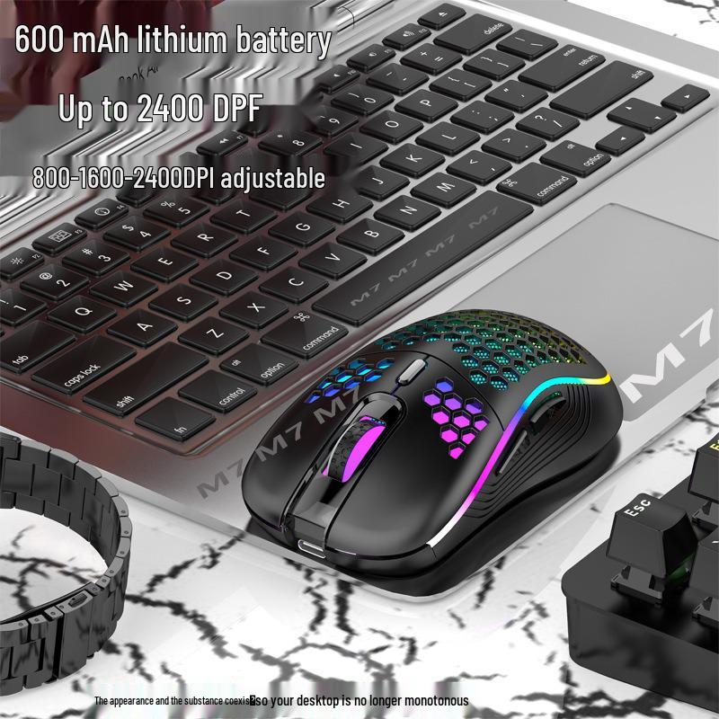 RGB Wireless Gaming & Office Mouse, 7200 DPI, Wired/Wireless for Esports