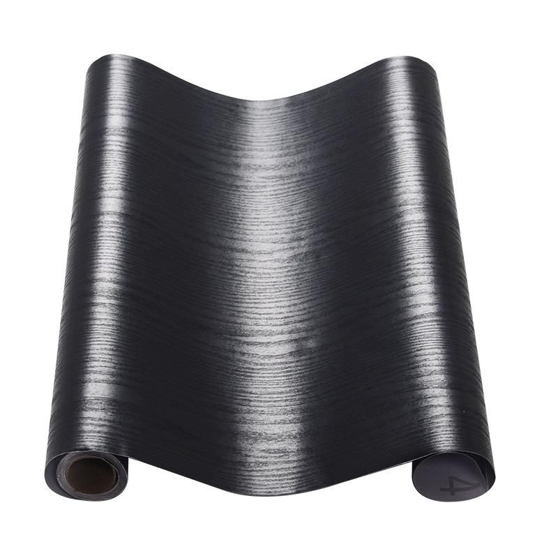 Black Thicken Contact Paper Wood Peel and Stick Wall Sticker Vinyl Waterproof Self Adhesive Wallpaper Removable for Wall In R