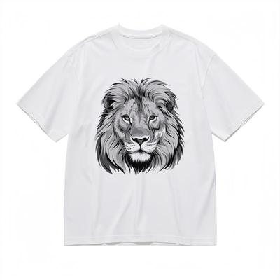 Herren Atmungsaktives Klassisches T-Shirt Majestic Lion Mähne Skizze Druck Design T-Shirt