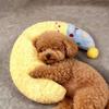 Customized Design Cat Moon Pillow Dog Sleep Mat Thickened Soft Comfort Companion Pillow for Small Pets and Dogs