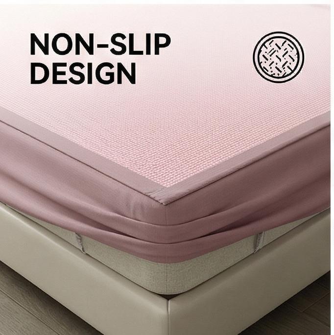 Houndstooth Ice Silk Rattan Cooling Mat, Fitted/Flat Sheet, Washable Comfort Bedding for Summer Bedroom & Dorm