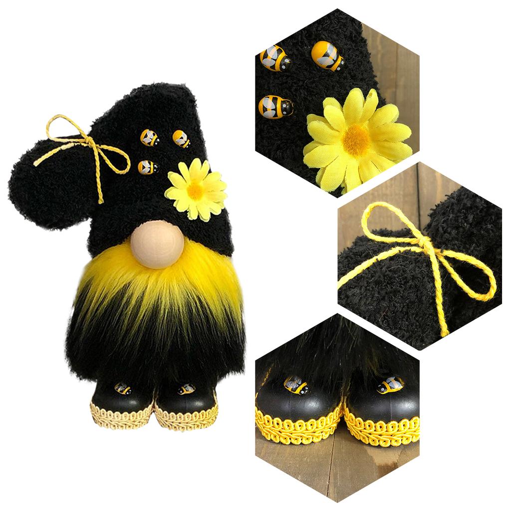 Sunflowers Gnome Bee Elf Plush Doll Faceless Nisse Swedish Dwarf Tomte Decorations Ornaments for Home Garden Decoration