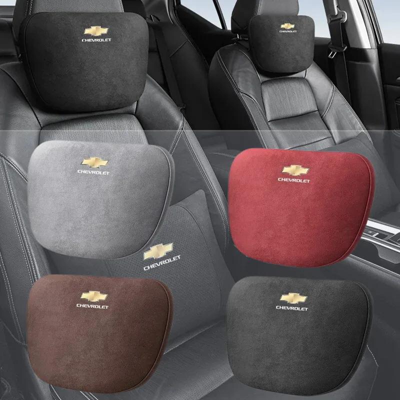 Suede Car Headrest Soft Neck Protective Support Pillows for Chevrolet AVEO Blazer CAPTIVA Cavalier CRUZE IMPALA LACETTI MALIBU