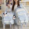 Schoolbag High Value Contrasting Color Plaid Schoolbag Junior High School Student Large Capacity Computer High School Student Backpack Campus 
