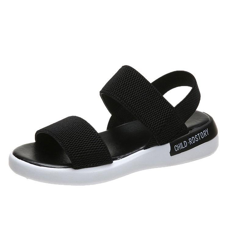 Sports sandals women's elastic elastic summer new student flat-bottomed outer wear fairy style Roman beach women's shoes