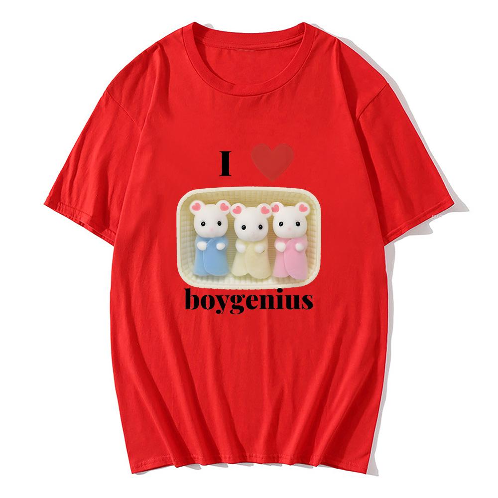 I Heart Boygenius Calico Critter Baby Design T-shirts for Women Men Cute Cotton Tshirts Anime Print Soft O-neck Tees Summer Tops