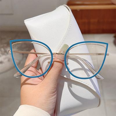 KAMMPT Μόδα Ρετρό Σκελετός Cat Eye Μοντέρνος Σχεδιασμός Μάρκας Ins Κορεατικό Στυλ Γυναικεία Γυαλιά Χωρίς Διόρθωση Μοντέρνα Διακοσμητικά Γυαλιά