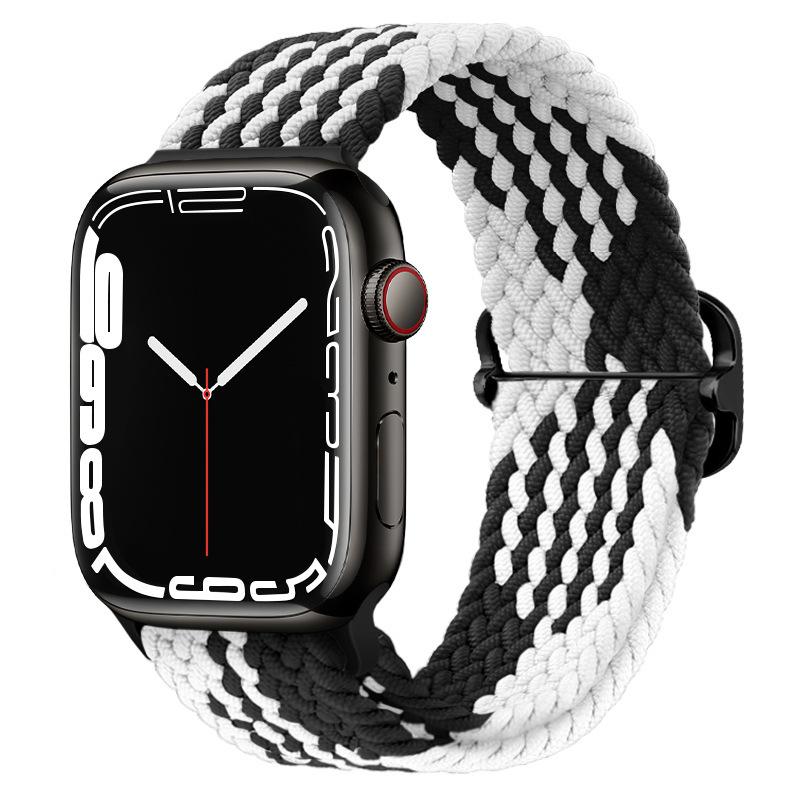 Elastic Woven Nylon Band F Smart Apple Watch Band 40 41 44 45MM Iwatch SE8 7 5 6 , Alloy Buckle Sport Soft Breathable Accessories Strap Blet Bracelet