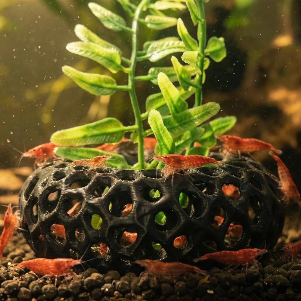 Hollow Round Aquarium Fish Shelter 3D Printed Shrimp Shelter Cave  Fish Tank Decor
