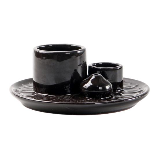 

Держатель Palo Santo 4-в-1 Керамический подсвечник для благовоний Подсвечник с золоуловителем Лотос Подставка для благовоний для палочек Медитация на сжигание шалфея