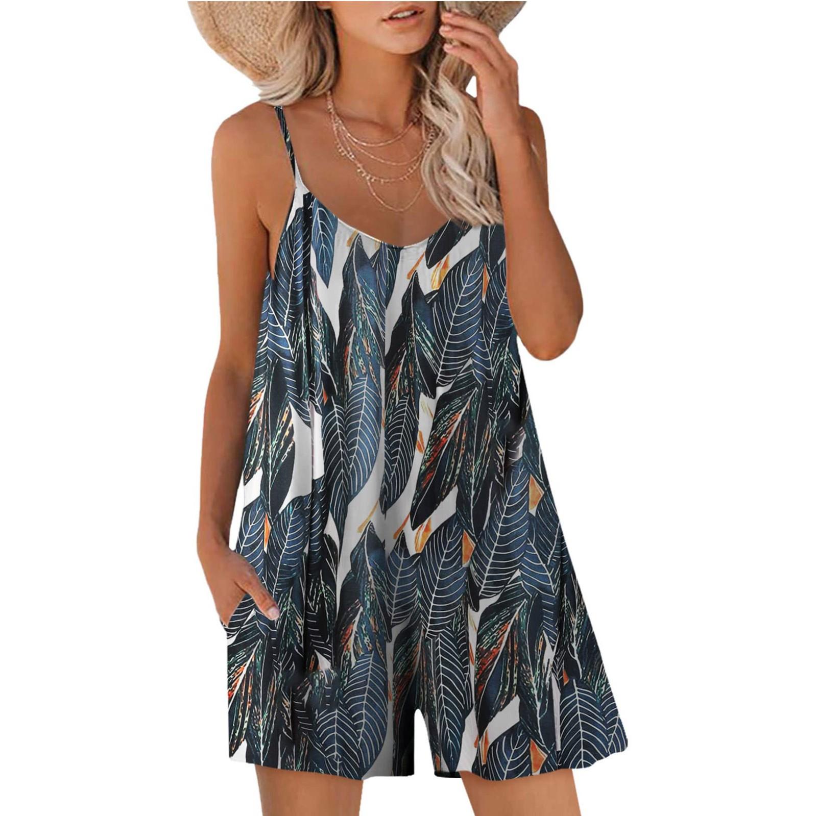 

Модные повседневные свободные комбинезоны без рукавов с регулируемым ремнем и карманами, шорты, комбинезон для женщин XL