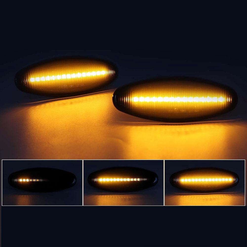 2Pcs LED Dynamic Side Marker Light Indicator For 97-07 Jaguar XK8 S-Type XJ X350