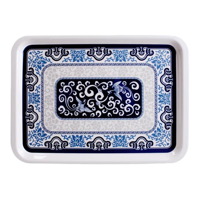 Wuhe Lebensmittelechter Melamin Chinesischer Stil Blau-Weiß Tablett
