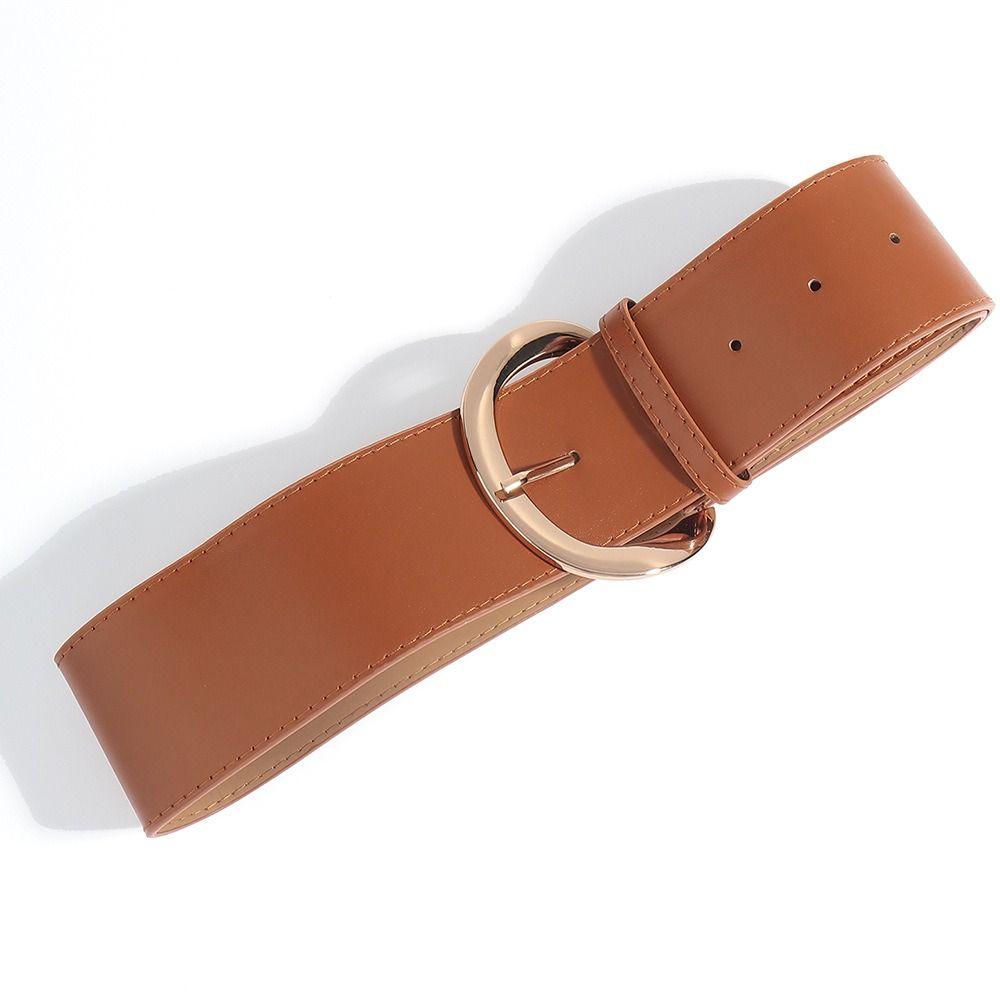 Rivet Leather Waistband Metal Buckle Western Cowboy Belt Adjustable Women Wide Belt  Girl