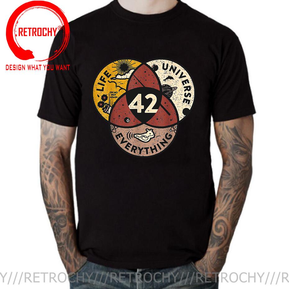 Men 42 The Answer To Life The Universe And Everything Douglas Adams T Shirt 100 Cotton Tops Crew Neck Tees Gift Idea TShirts