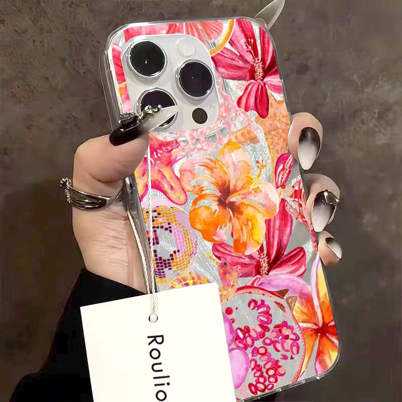 Coque de téléphone Style INS Motif Fleur Hawaïenne Rose Pour iPhone 17 16 15 14 13 12 11 Pro Max XS X XR 7 8 Plus 16E Coque antichoc