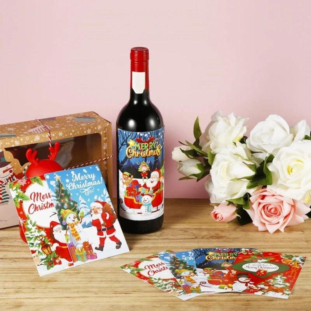 Weihnachtsmann Weihnachtsbaum Weihnachten Weinflaschenaufkleber DIY Weinflaschenüberzug Zuhause