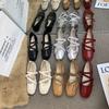 2025 new spring temperament ballet shoes square head shallow mouth single shoes women's flat Mary Jane women's shoes Doudou shoes