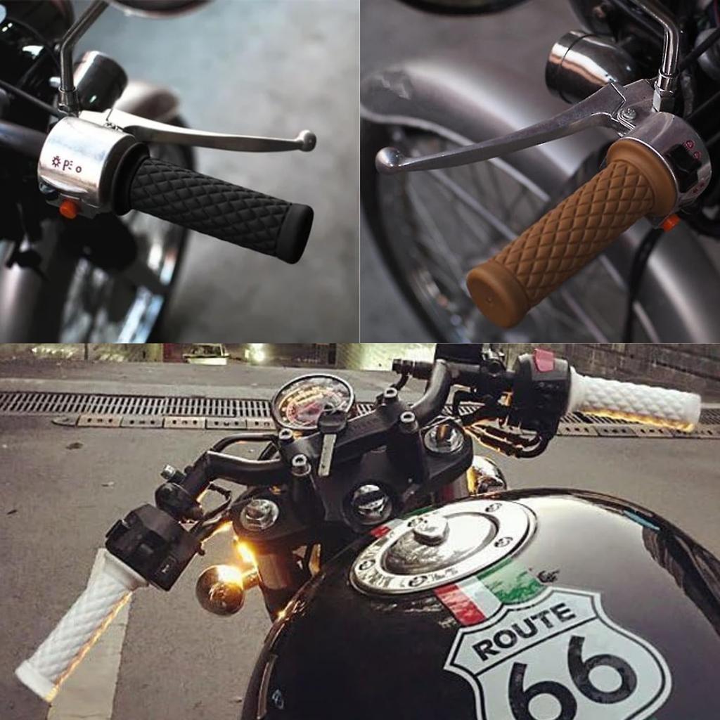 MSMint Handle Grip 22.2mm Diamond Pattern Motorcycle Universal Grip Left