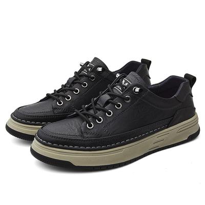 Neue Herbst Herren Freizeit Leder Business Schuhe Echtes Leder Dicksohlige Outdoor Walking Schuhe Vielseitige Flache Designer Schuhe