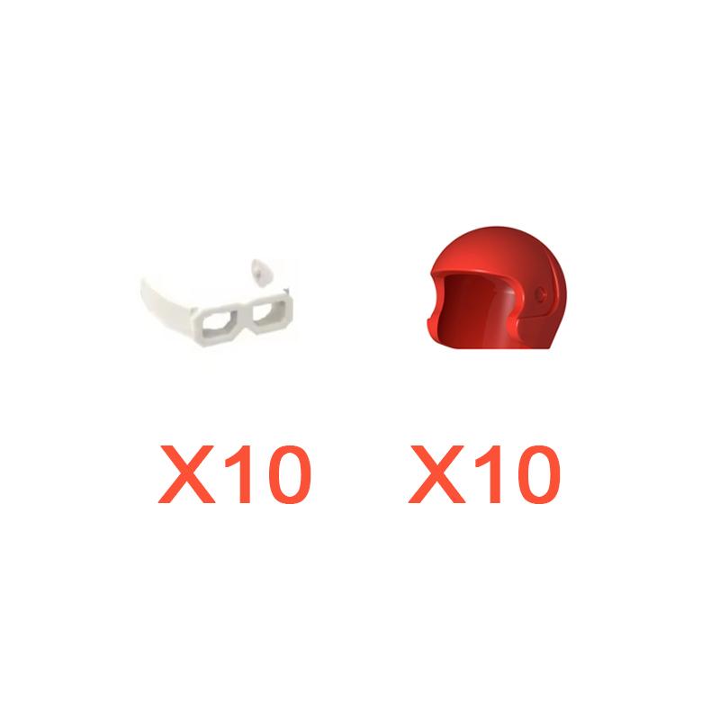 Building Blocks Accessories Military Figure Fireman Pilot Football Player Helmet Navy Cowboy Hat Oxygen Bottle Brick Toy K060