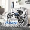 Dirt Bike Motocross Home Customize Your Name Blankets Comfortable Soft Lightweight Allseason Multipurpose Blanket For Picnics Sofas Offices Beds