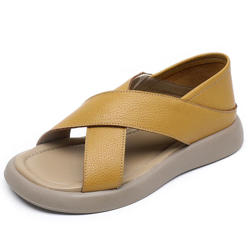 Fashion GKTINOO Women's Sandals Genuine Leather Platform Sandal 2025 Summer Thick Sole GLADIATOR Ladies Sandal Summer Shoes For Women